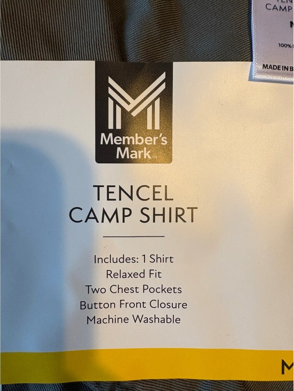 Member's Mark Tencel Camp Shirt Relaxed Fit with Two Chest Pockets Medium - Picture 6 of 6